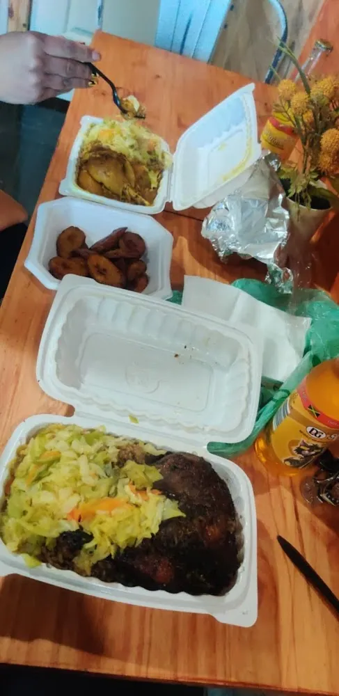 Jerk Chicken with Jamaican Rice & Peas Cabbage